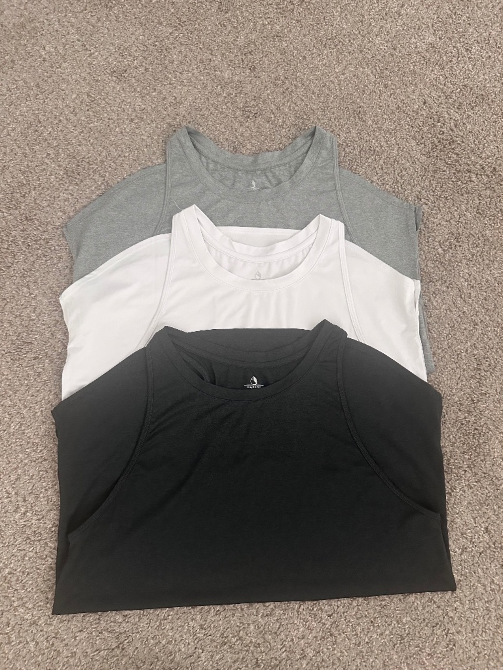 Womens Size Large Workout Tanktops 3 Pack Bundle White, Gray, and Black